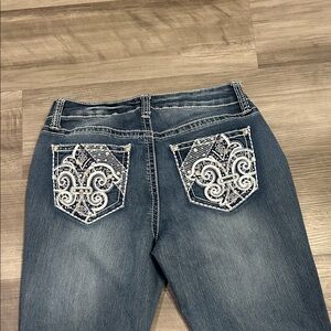 Y2K ND Weekend Bootcut Embellished Bling Pocket Jeans Thick Stitch Stretch SZ 6